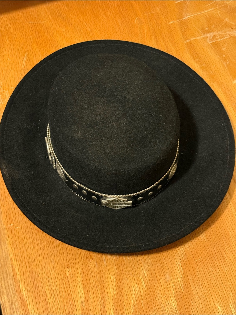 Vintage Harley-Davidson black wool hat/cowboy hat